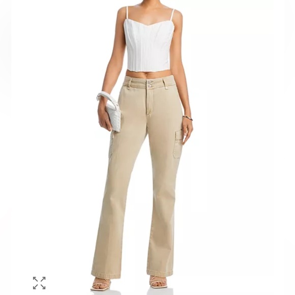 PAIGE Pants - Paige Dion Flare Leg Utility Cargo Jeans in Vintage Warm Sand Size 32 X 30 READ